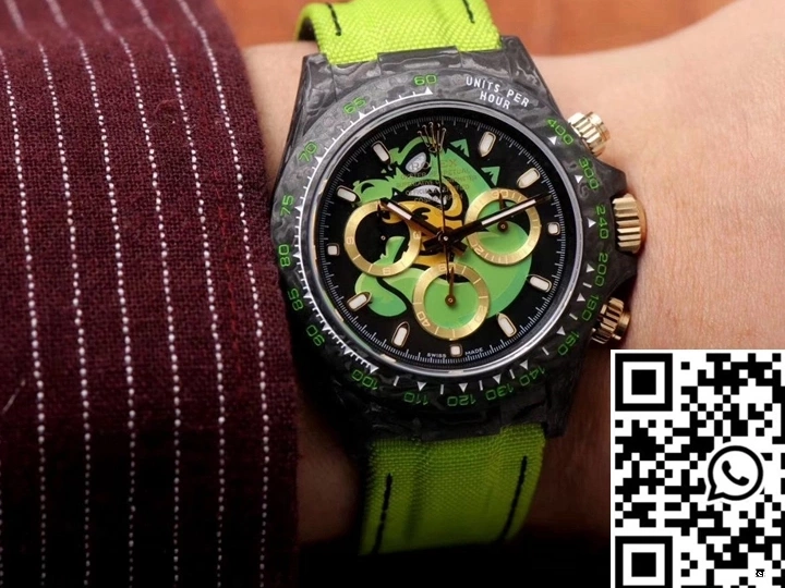 Dial Green Rolex Fiber Chronograph Cosmos Dragon Edition Daytona Exploded Carbon 0326